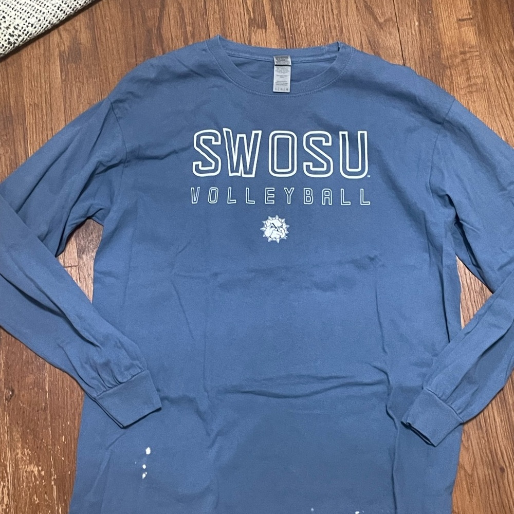 Gildan Blue Long Sleeve Shirt Southwestern Oklahoma State University Volleyball